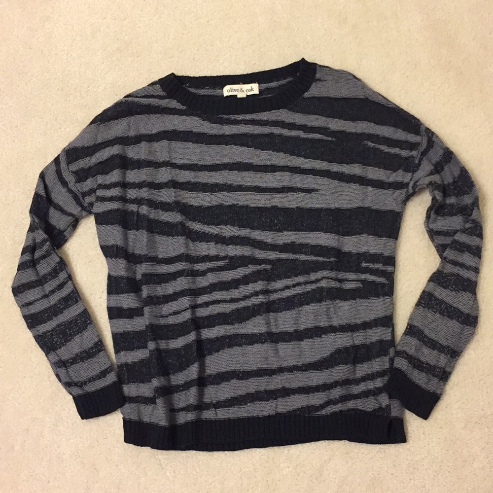 ‼️3 for $20! Olive&Oak Zebra Striped Knit Sweater
